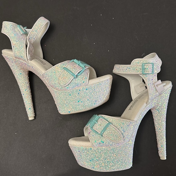 NWT- Hustler Xtra Glitter platform Dancing Heels - Picture 1 of 7